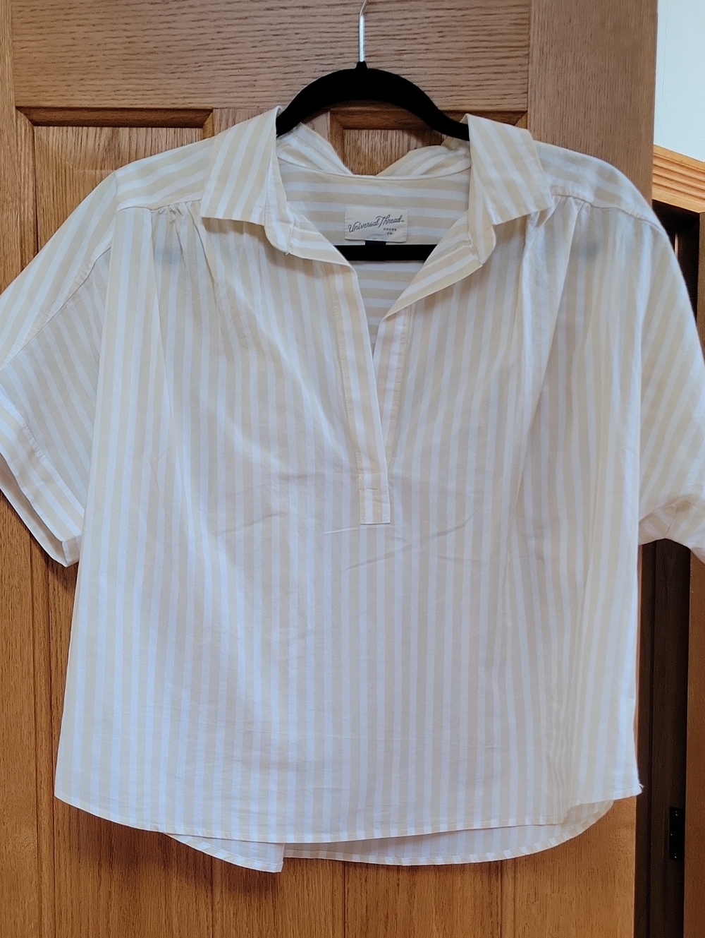 Universal Thread Casual Short-Sleeve Striped Polo Blouse